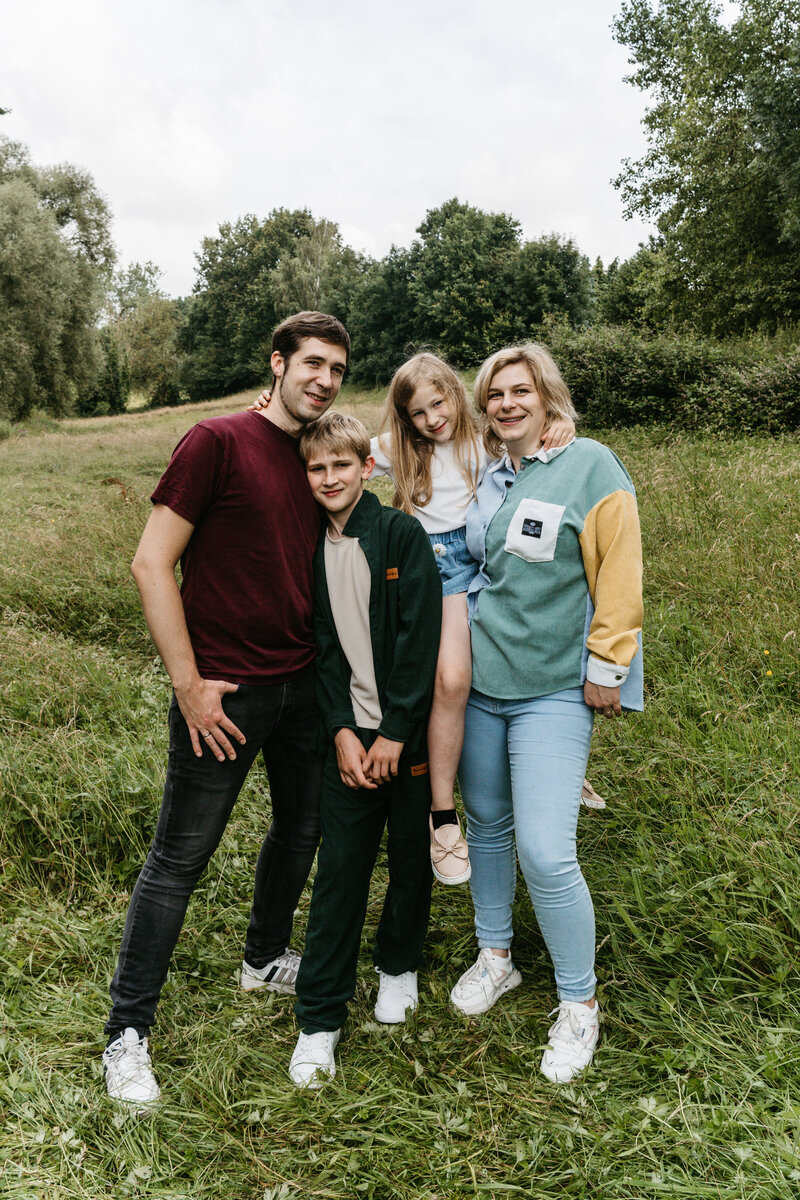 Familieshoot gezin in bos