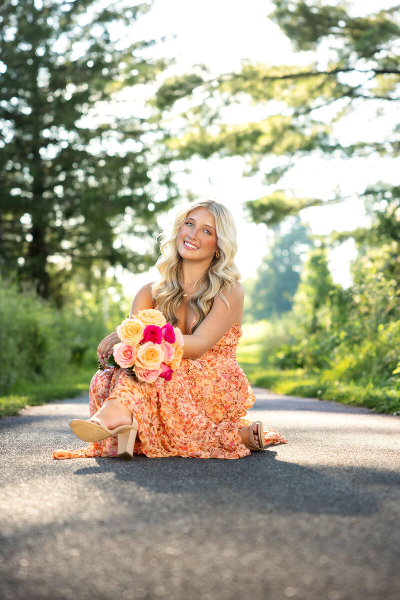 Beautiful senior girl in an urban setting
