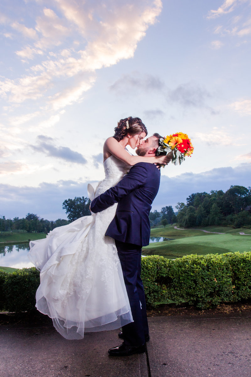 Pebble Creek Sunset photo by Cincinnati Wedding Photographers of Off the Film Photography create a fun and stress free experience.  We are located in Cincinnati Ohio.