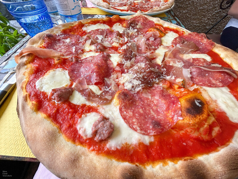 Pizza at Pizzeria Delfino in Santa Margherita Ligure, Italy