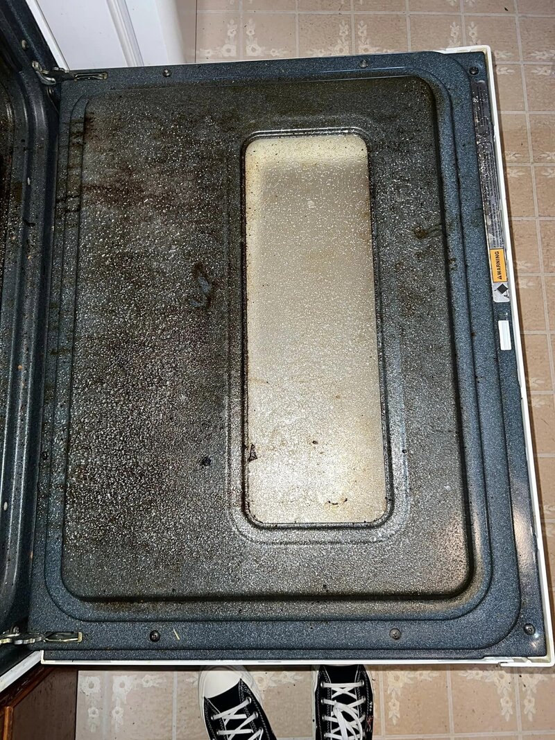 dirty oven door