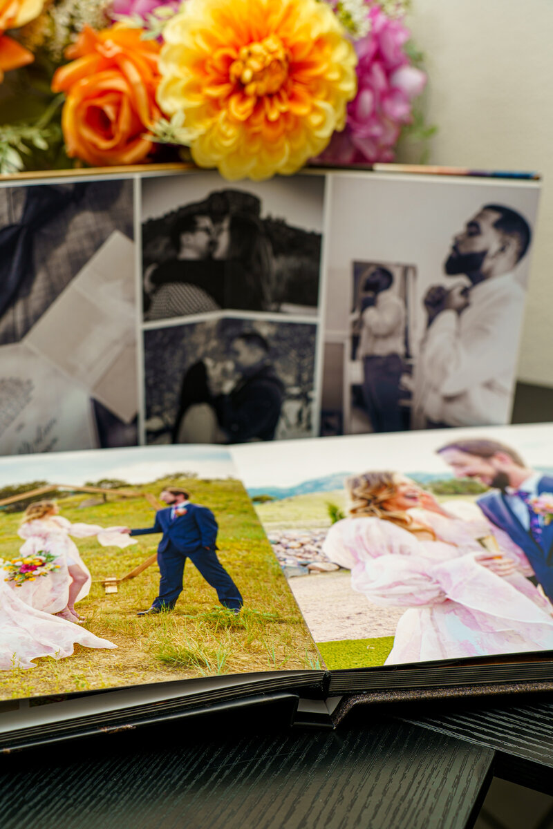 Flush mount photo albums included with Colorado micro-wedding photography packages