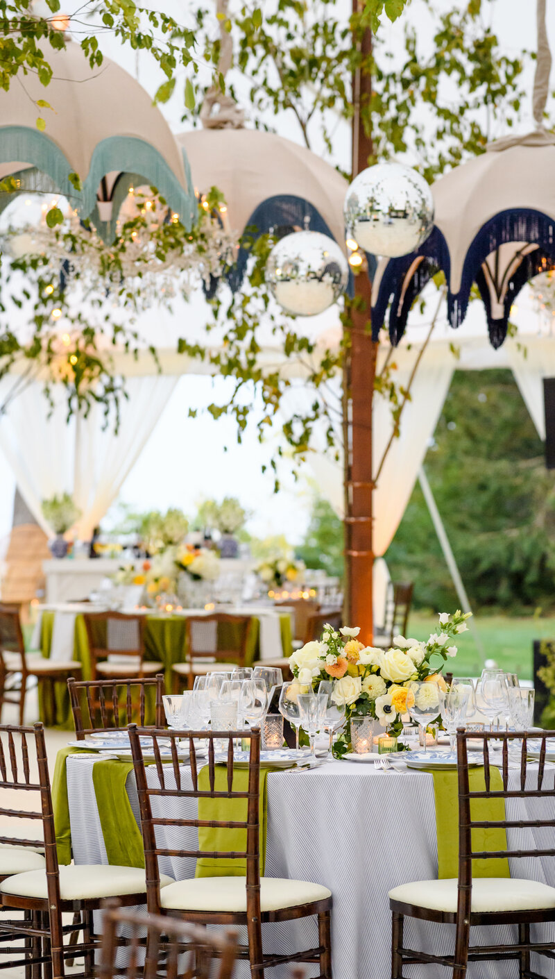 Tented Wedding with Disco Balls