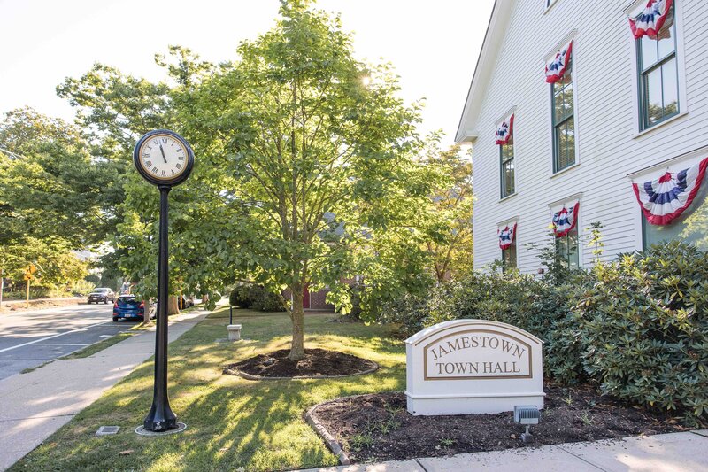 Photo of the outside of Jamestown Town Hall