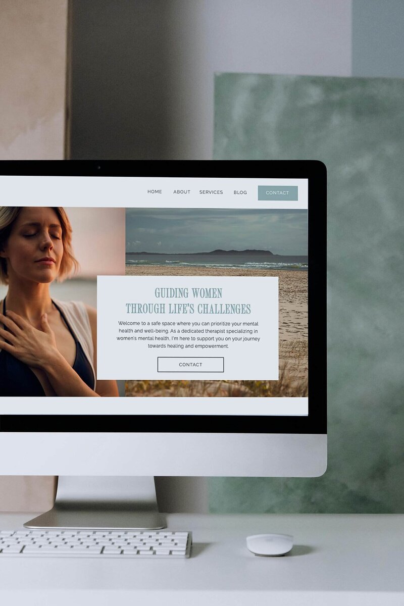Website design for mental health professionals featuring customizable templates for user-friendly navigation and engagement.