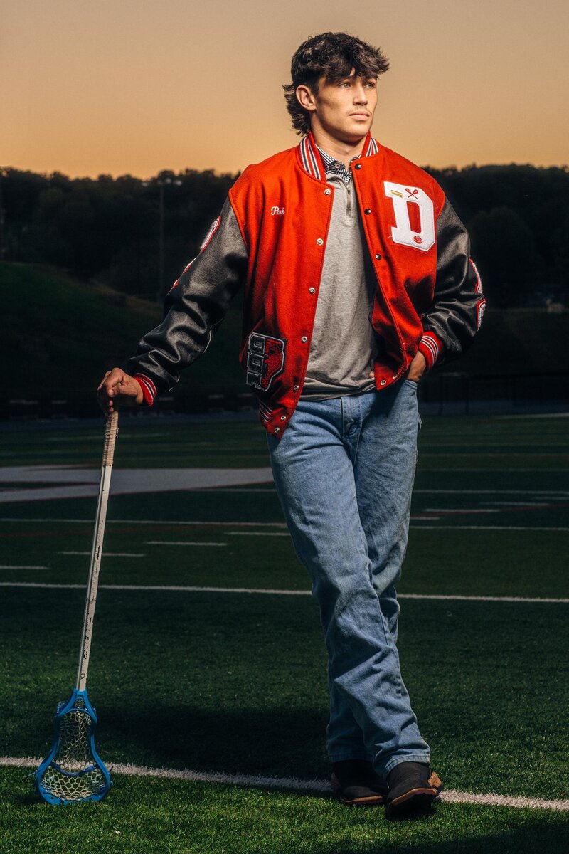 Senior Boy With Lacrosse Racket