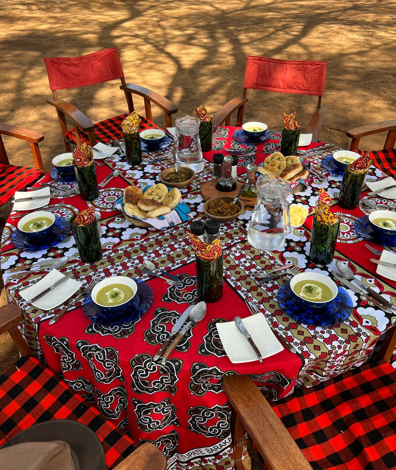 Luxury bush dining safari in Africa