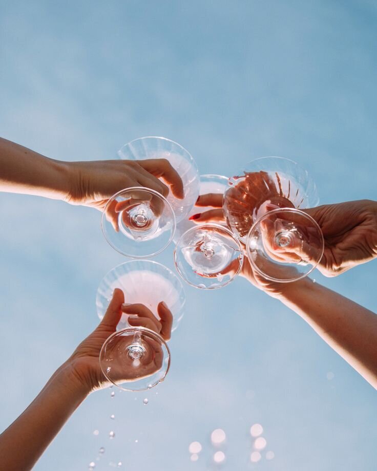 Poolside Summertime Rosé Wine Glasses Clink