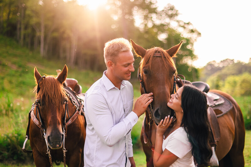Summer Engagement session at a Kentucky Horse Farm