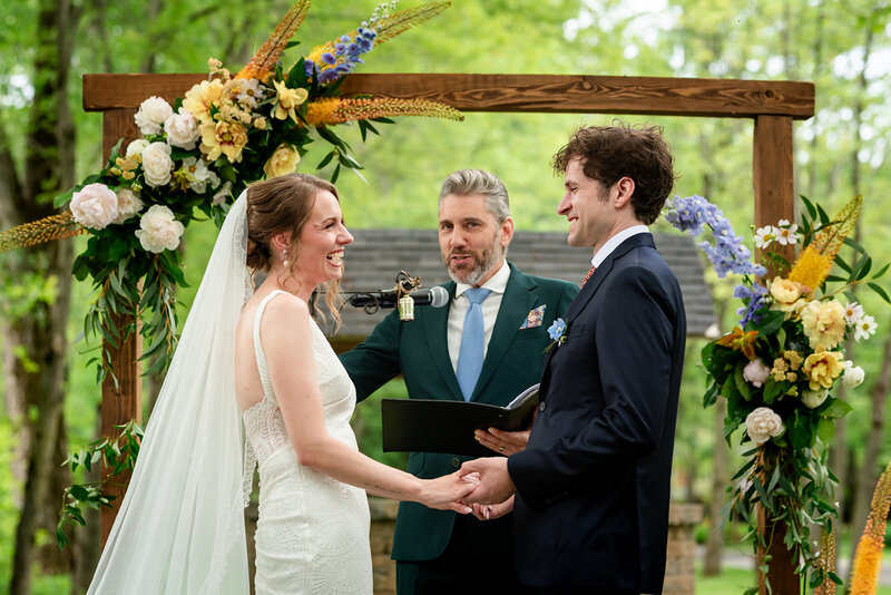 before wedding jitters having a champagne toast