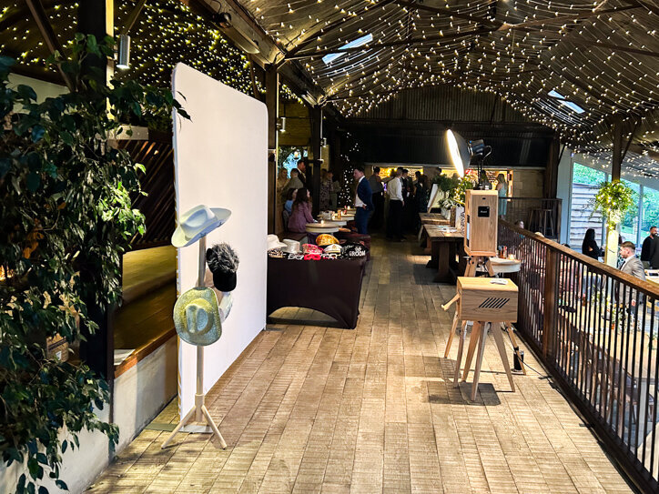Premium party entertainment photo booth hire for Stone Barn corporate events, weddings, private parties, brand launches and more
