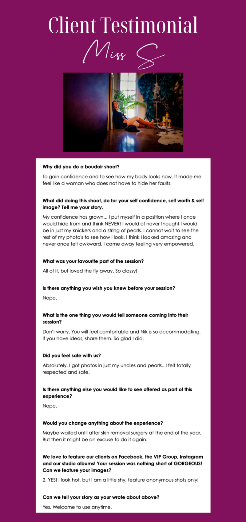 Client Testimonial Review Wild Heart Photography Hervey Bay