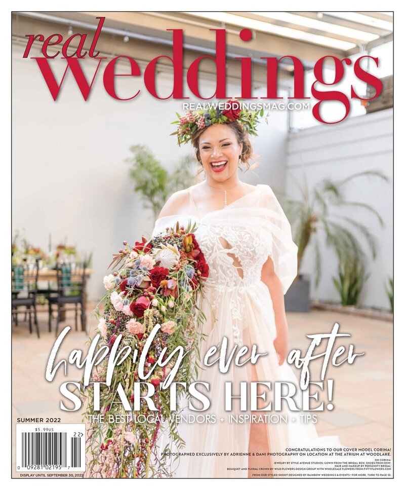 A bride and groom share a kiss at their backyard private estate micro wedding.