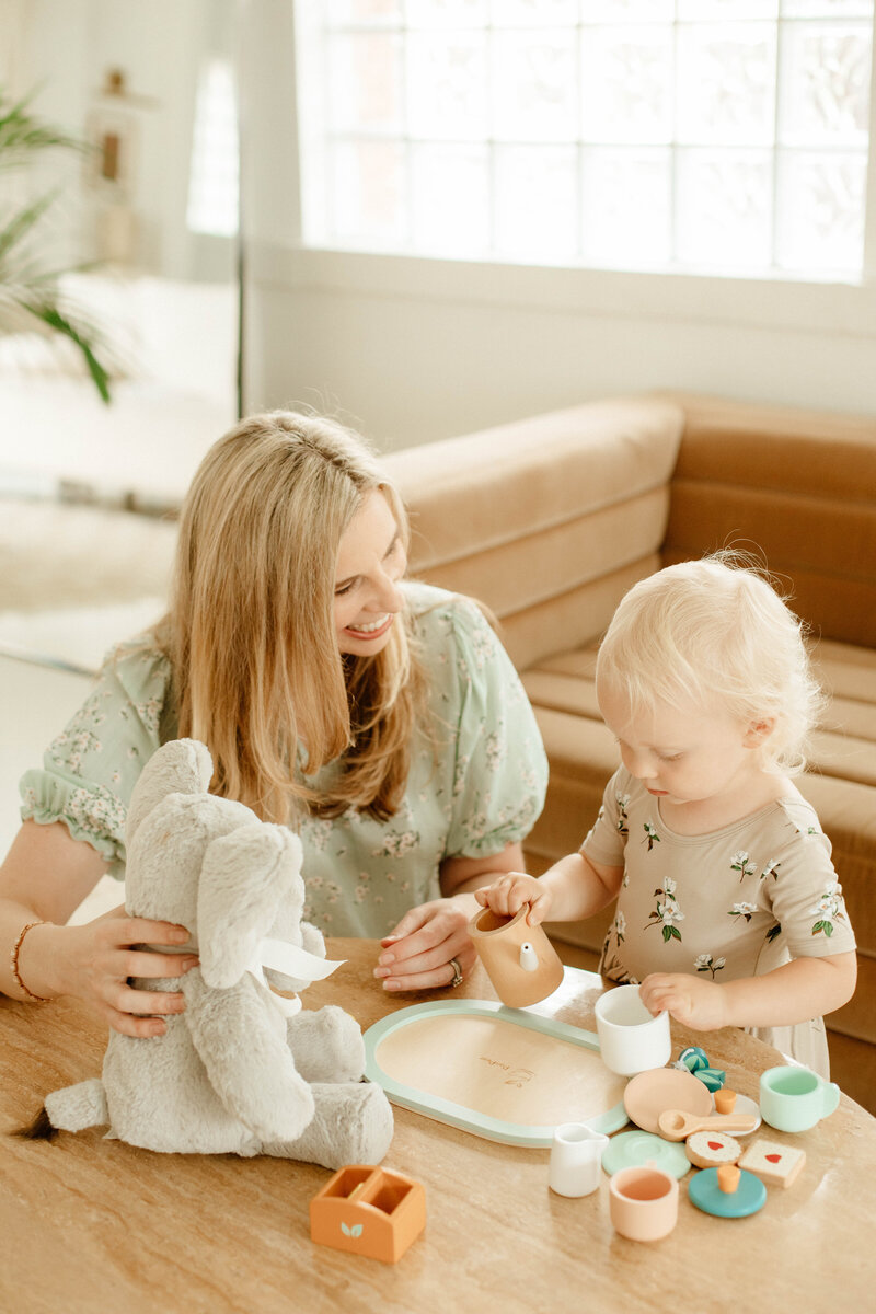 toddler and speech therapist during speech therapy