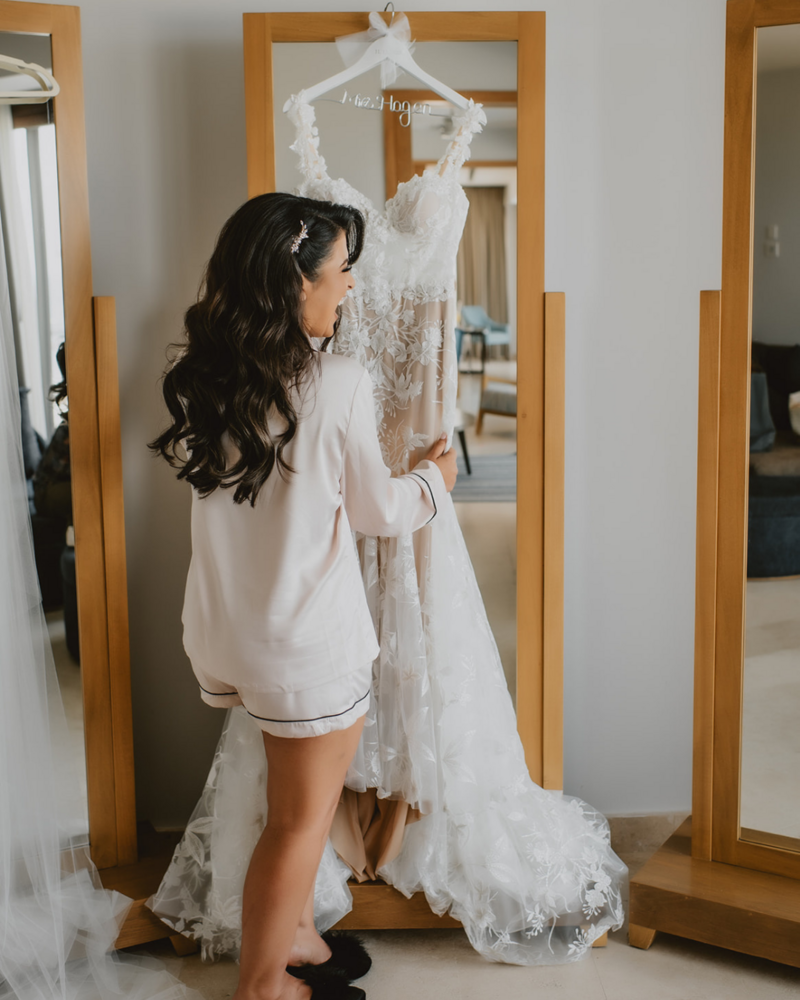 bride and dress