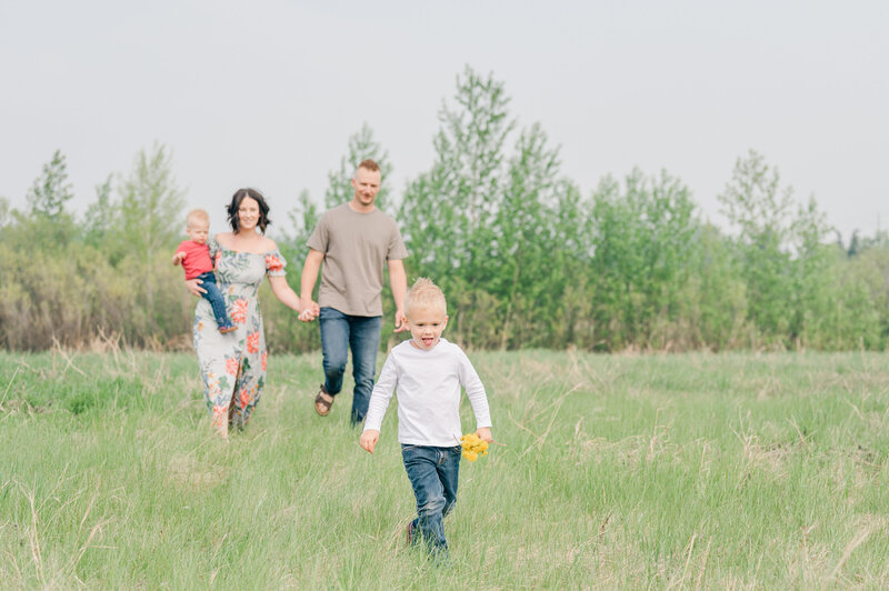 Candid Photo of Young Family