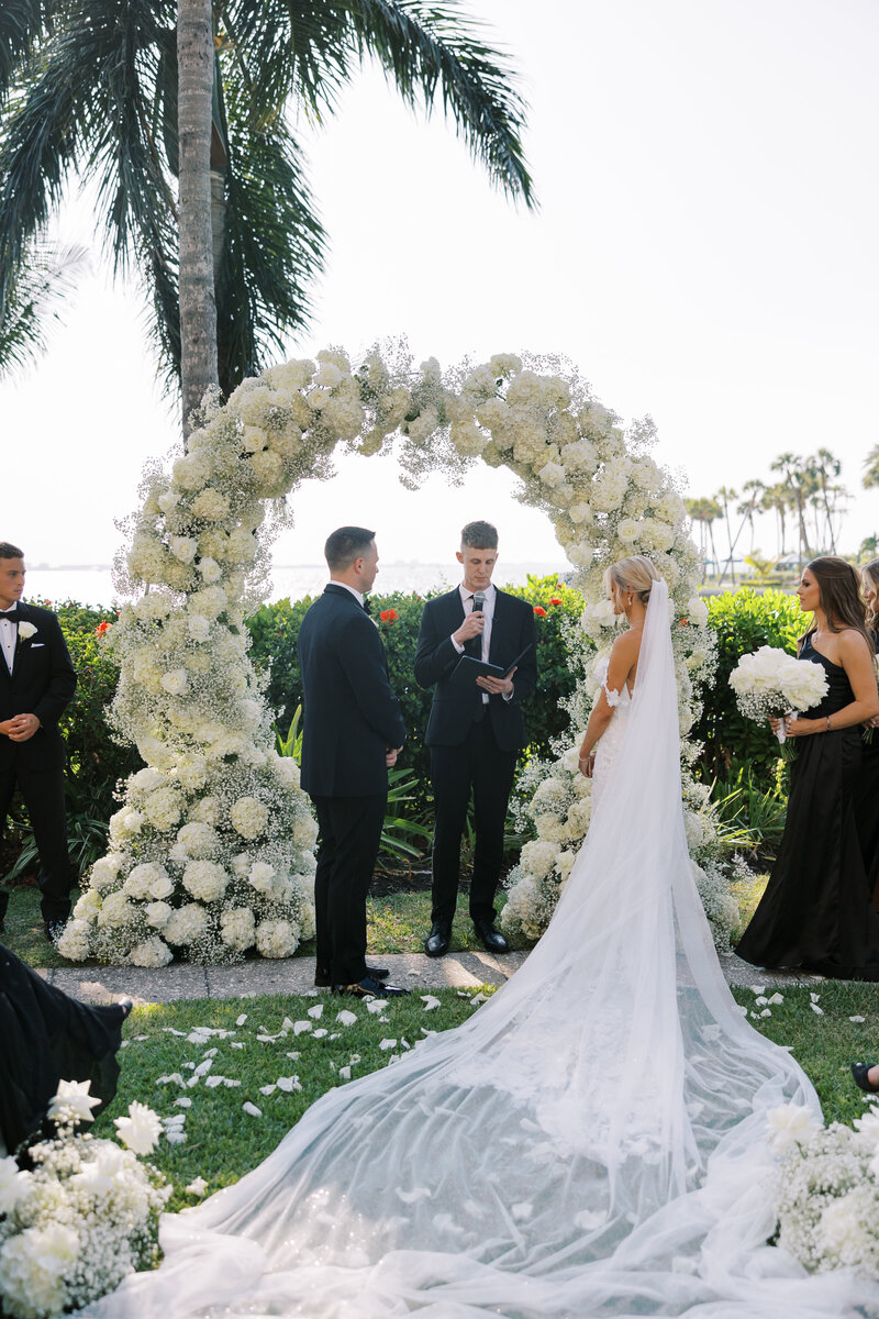 Bride and groom at The Ritz-Carlton in Sarasota