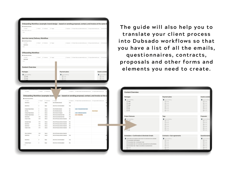 Elevate your client workflow with Dubsado Training- Product Images - Help Guides by The Streamlined Creative by Stephanie Taale - Business Coach, Client Experience and Systems Strategist for brand and website designers
