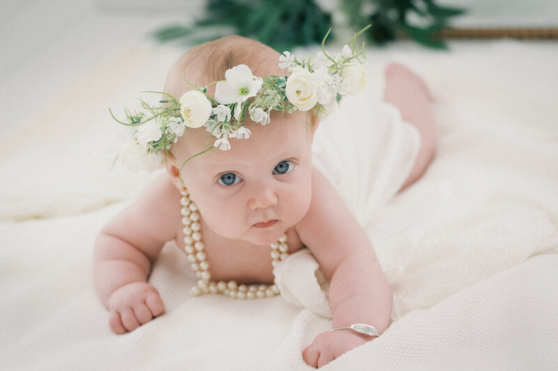 Precious baby girl's milestone session as part of the Milestone Membership with Photography by LV Hughes in Bainbridge, GA, serving Tallahassee, FL. 