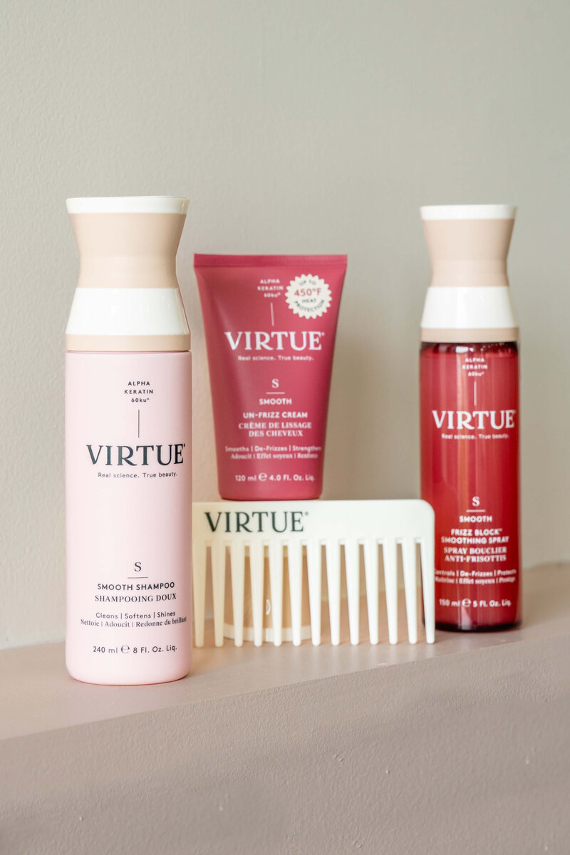 Professional photo of haircare products at salon