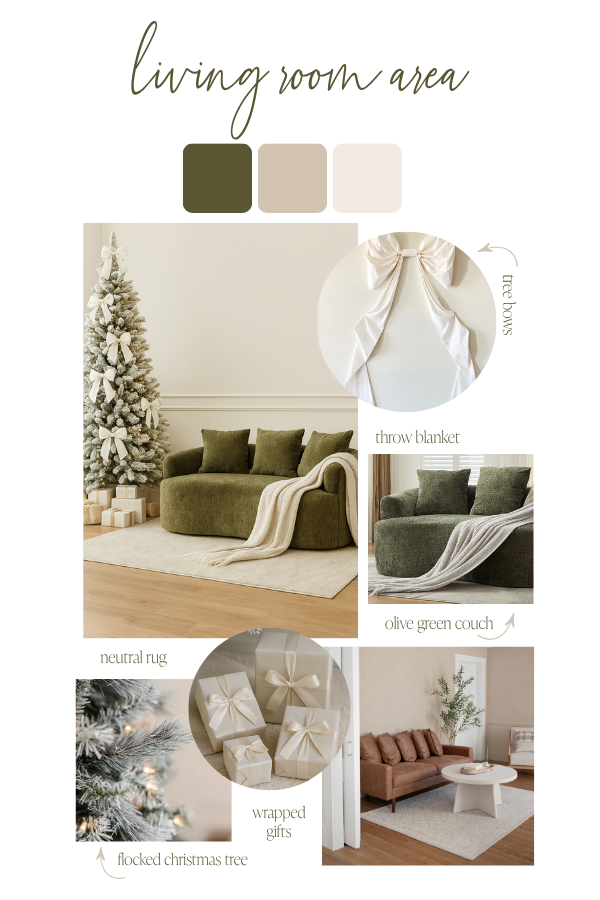 Classic Christmas setup with wrapped gifts and throw blanket.