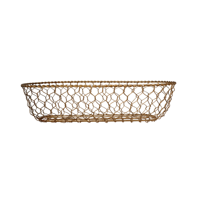 JULIETTE Gold Netted Oval Basket