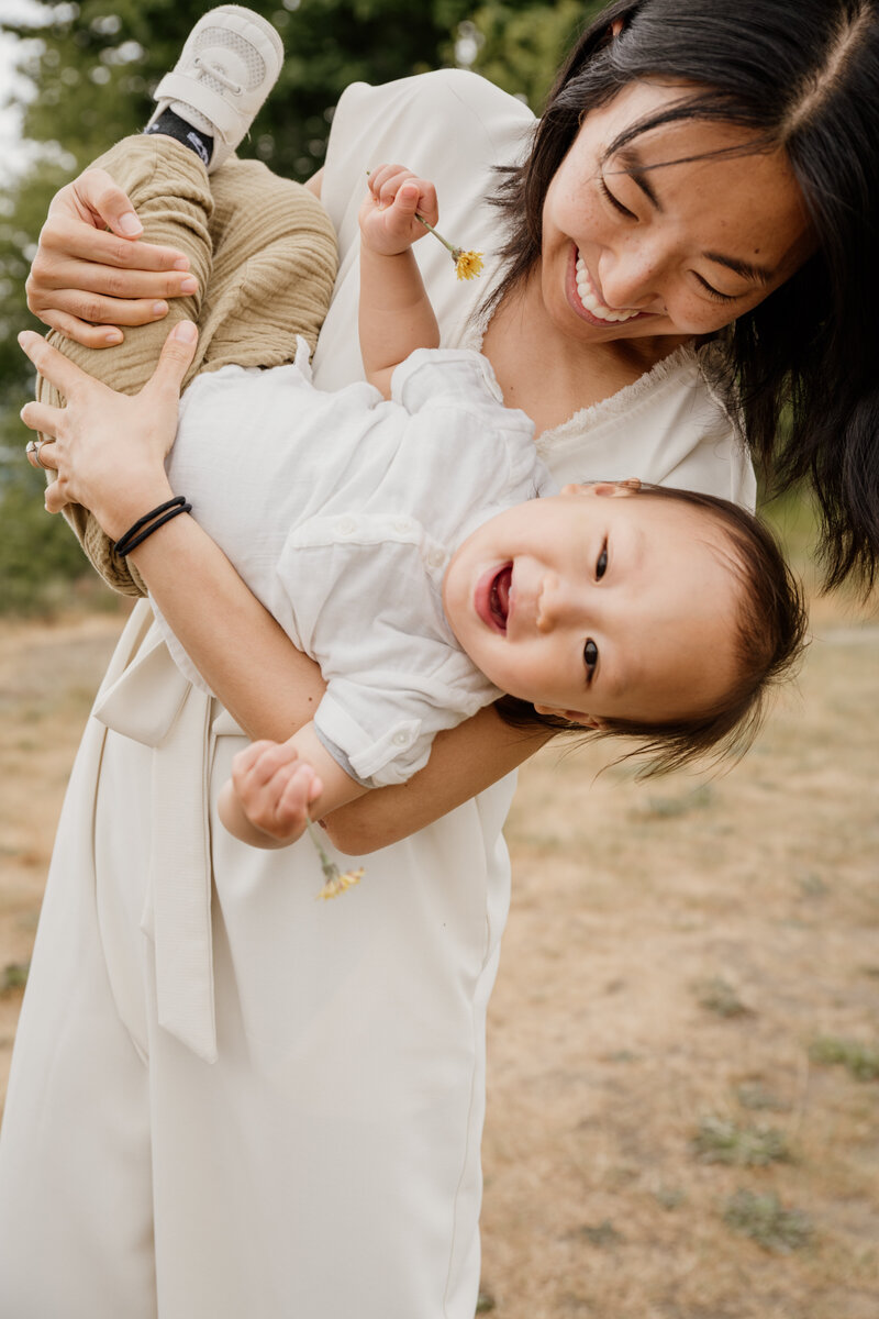 Mom and baby playing