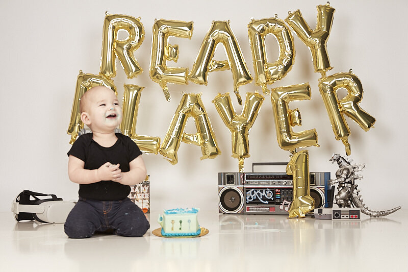 First Birthday Theme Boy Ready Player One 80s Delorean Themed Session Collector Series