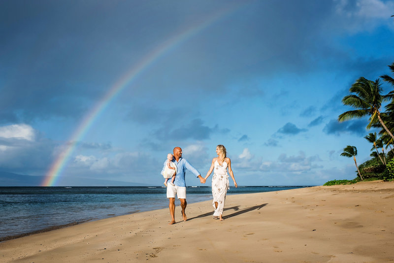 Maui Morning Session with a huge rainbow