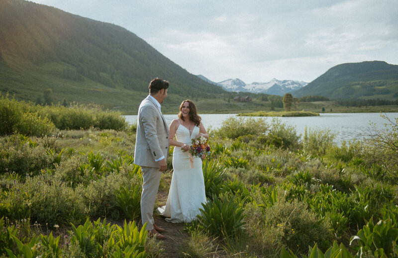 A couple on their Colorado elopement day in Crested Butte.