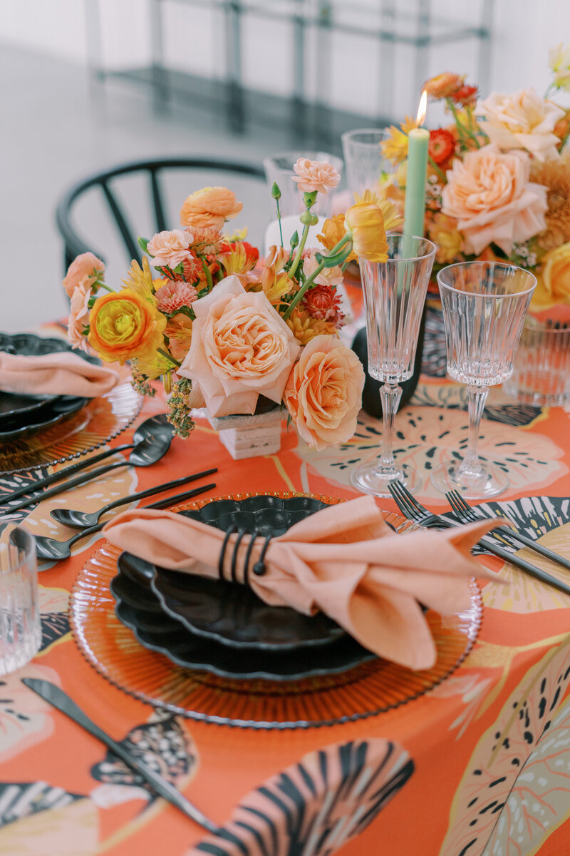 This wedding tablescape was designed and styled by Austin wedding planners, Eventive Designs ATX
