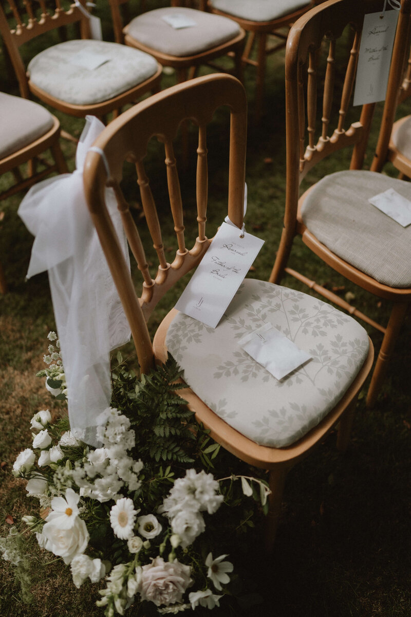 Ceremony chairs at Brinsop Court