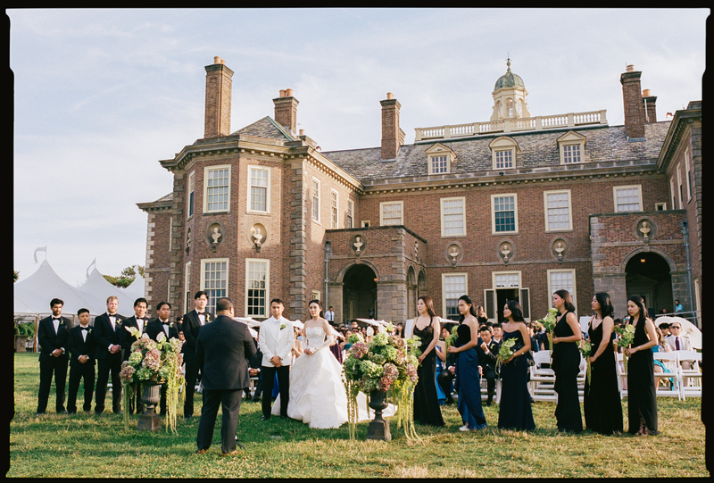 elegant and luxury wedding ceremony at crane estate in ipswich taken by boston documentary wedding photographer