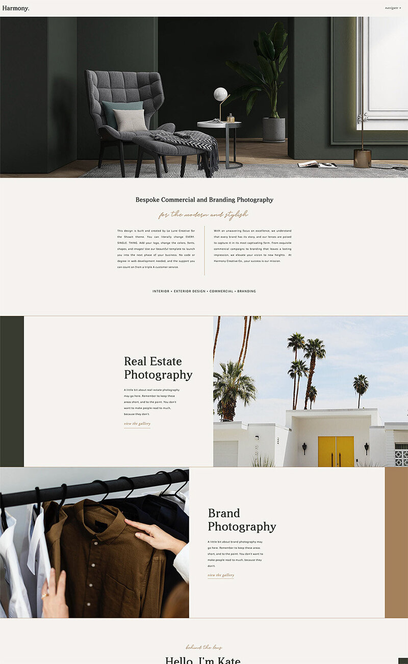 Harmony Showit Website Template