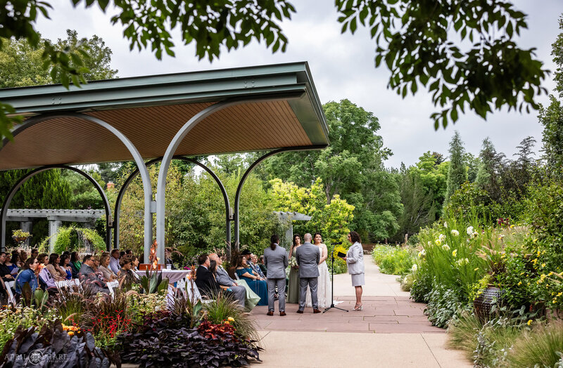 Annuals Pavilion wedding ceremony at Denver Botanic Gardens