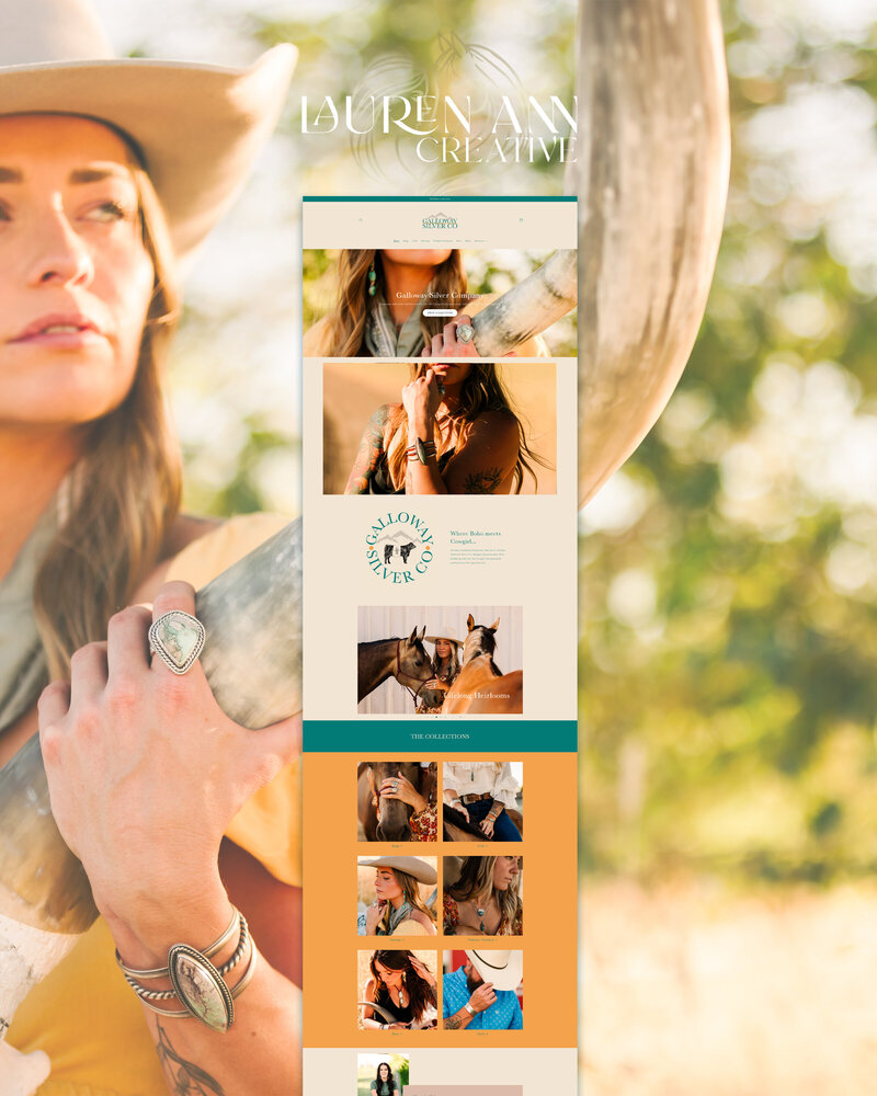 website designed on showit by Lauren Ann Creative for jewelry brand