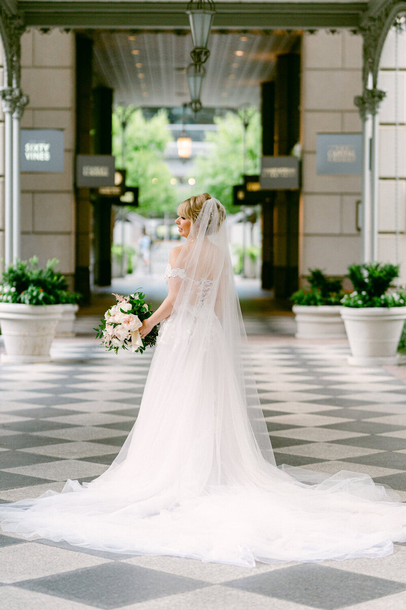 Swank Soiree Dallas Wedding Planner Lauren and Ashton at the Crescent Hotel - veil