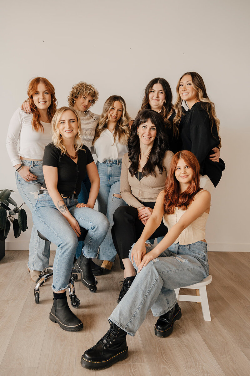 Team of women working at Thrive Eco Salon