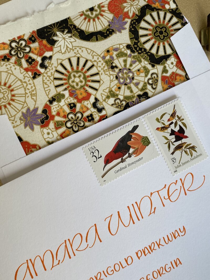 pointed pen uncial envelope calligraphy