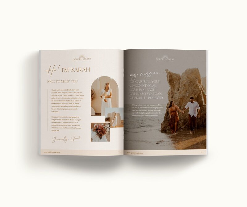 Boho pricing guide template for photographers Golden Coast 4