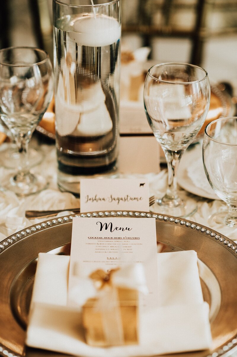 modern menu card for wedding reception