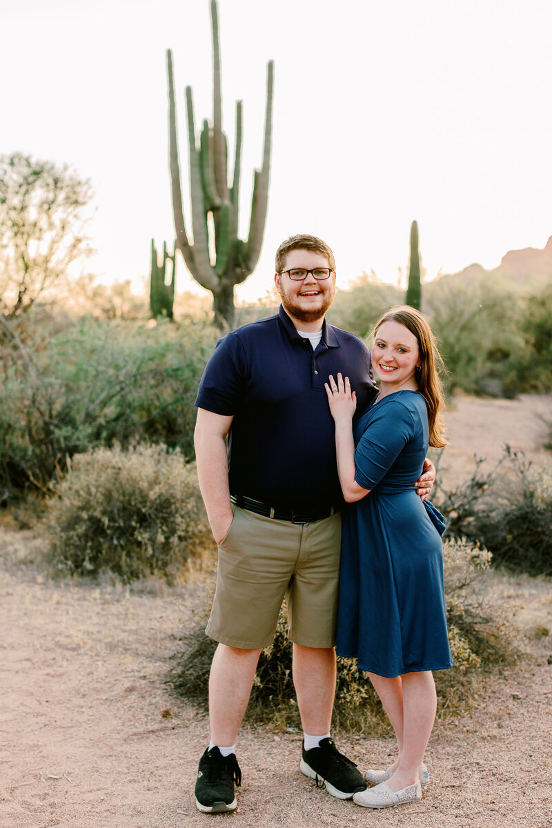 Husband and Wife with rocky desert background in Phoenix, AZ
