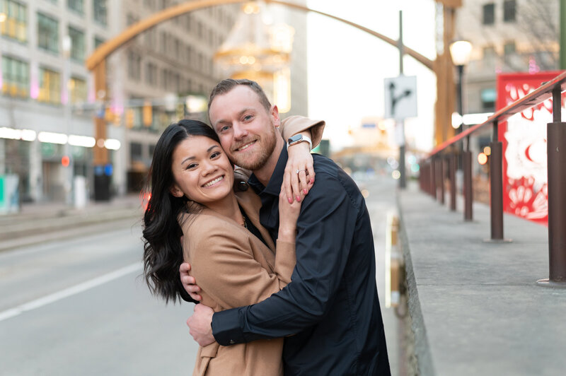 Cleveland Playhouse Square surprised engagment session