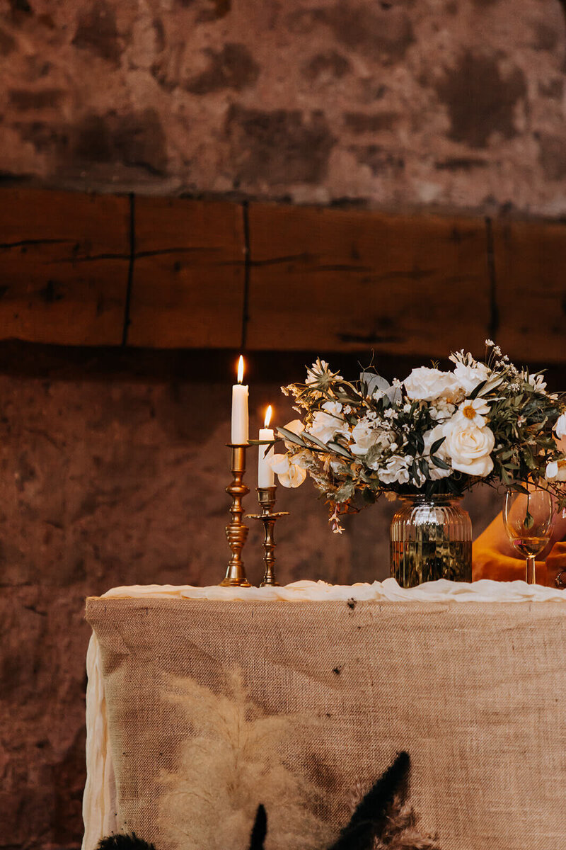 A low table display for Alverton Hotel wedding