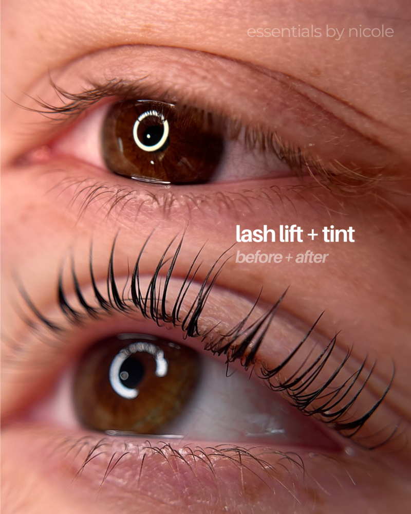 Lash lift and tint on blonde lashes for more definition