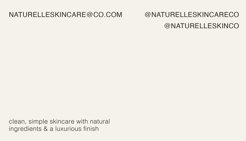 Naturelle Skincare Brand Business Card Back