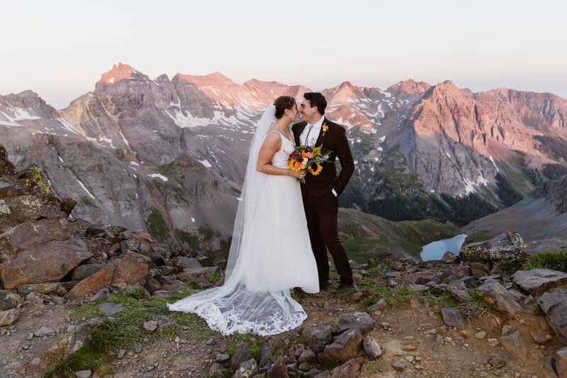 Couple elopes on Mount Sneffels in Telluride, Colorado