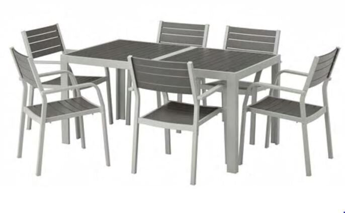 Grey outdoor dining set