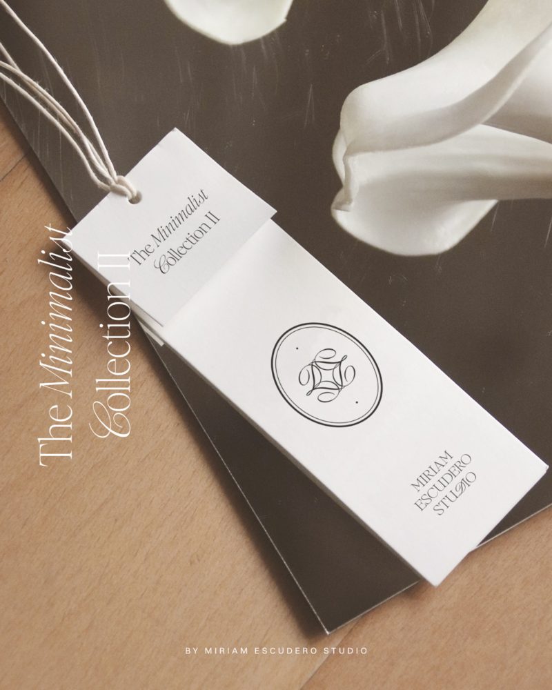 The minimalist Collection II Label mockup - Miriam Escudero Design Studio_