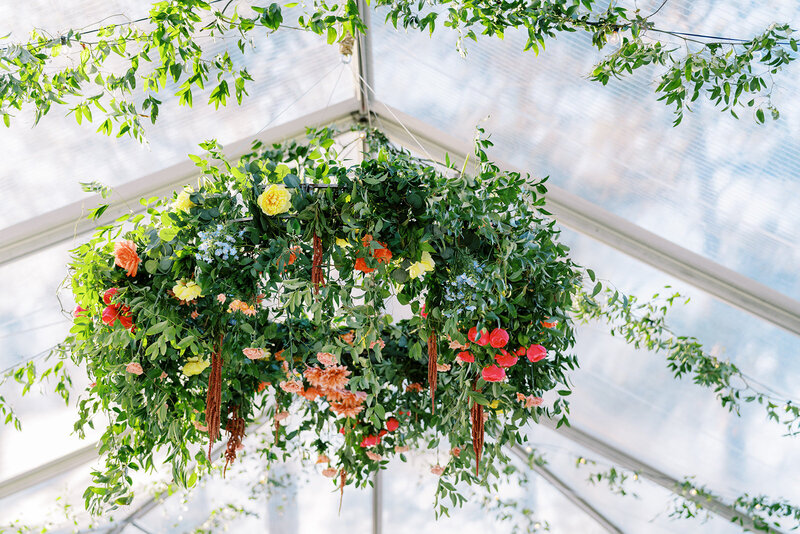 Colorful wedding floral design for a wedding in Charleston, South Carolina